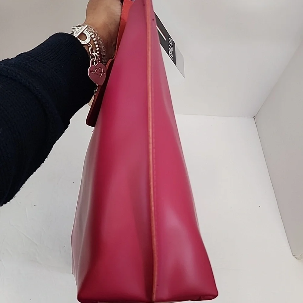 Pink Italian Leather Tote & Shoulder Bag - Picture 6 of 13
